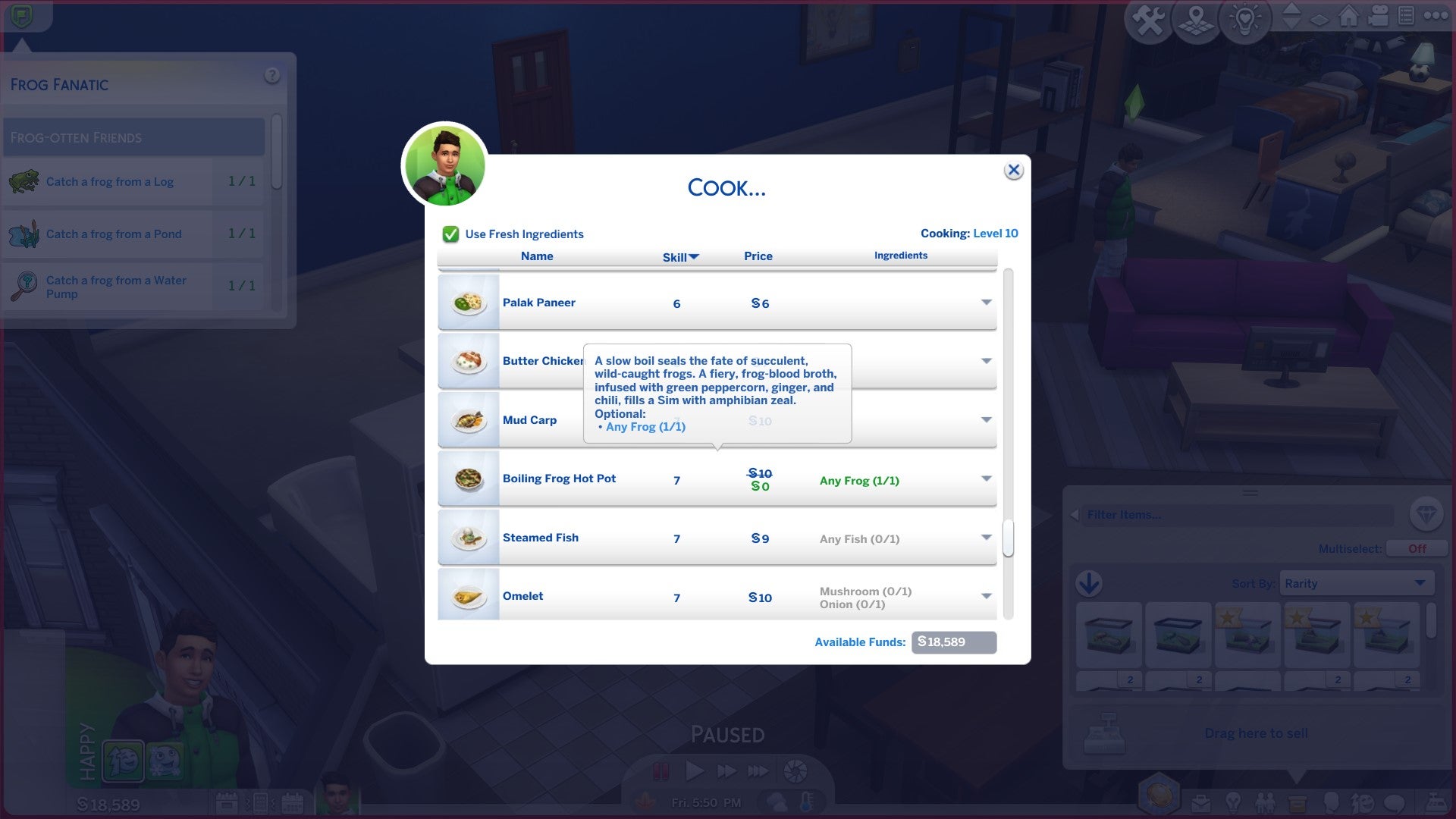 The Sims 4 Frog Fanatic scenario guide, from catching to breeding frogs